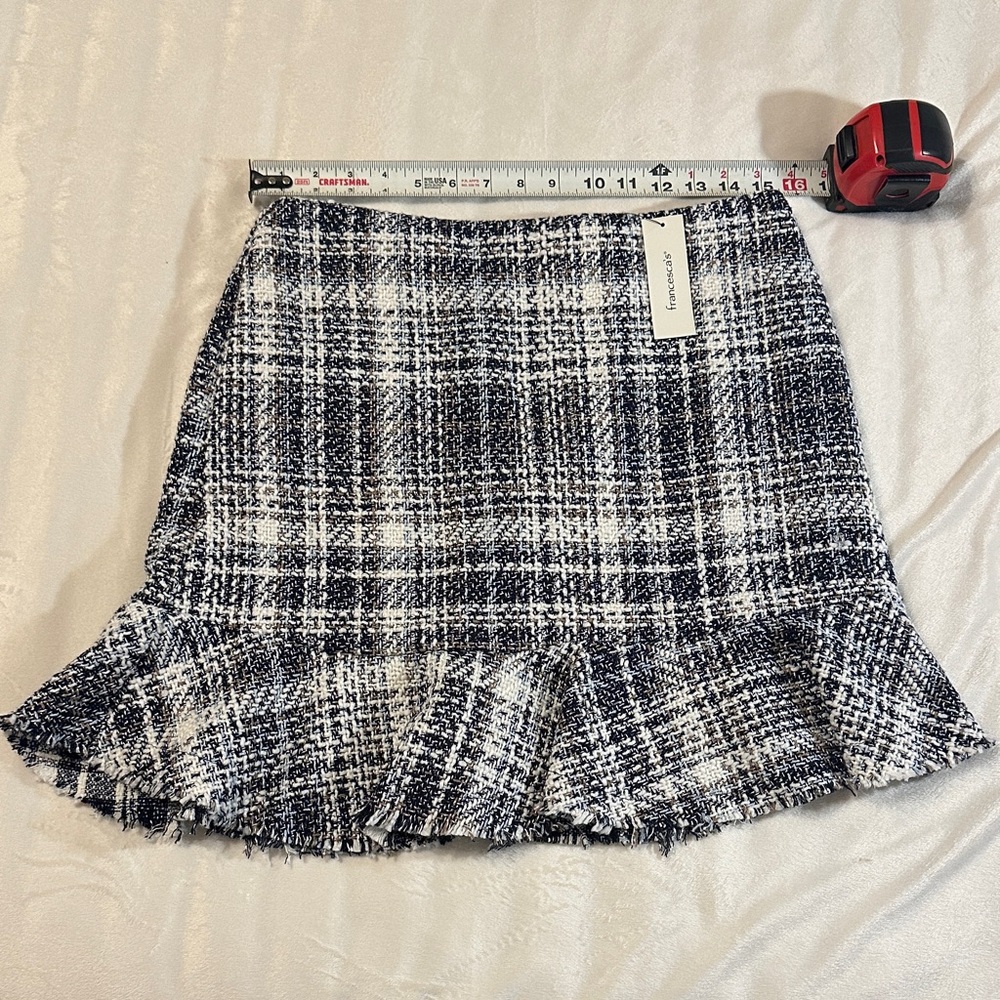 Francesca's Collections Monochrome Tweed Mini Skirt